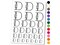 Rose Typewriter Font Capital Letter D Temporary Tattoo Water Resistant Fake Body Art Set Collection